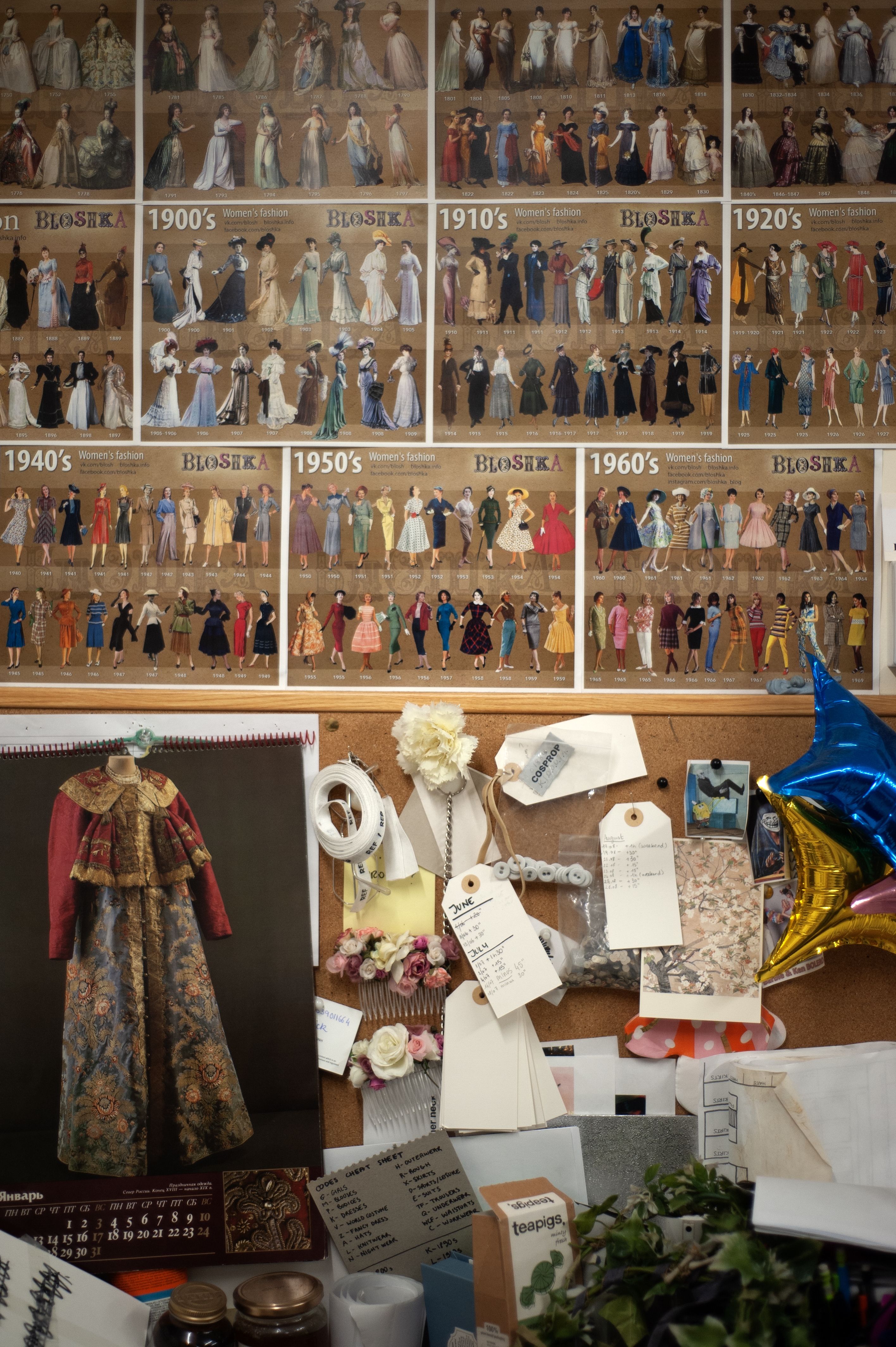 A mood board at Cosprop, which is located in London&amp;rsquo;s Holloway Road neighbourhood