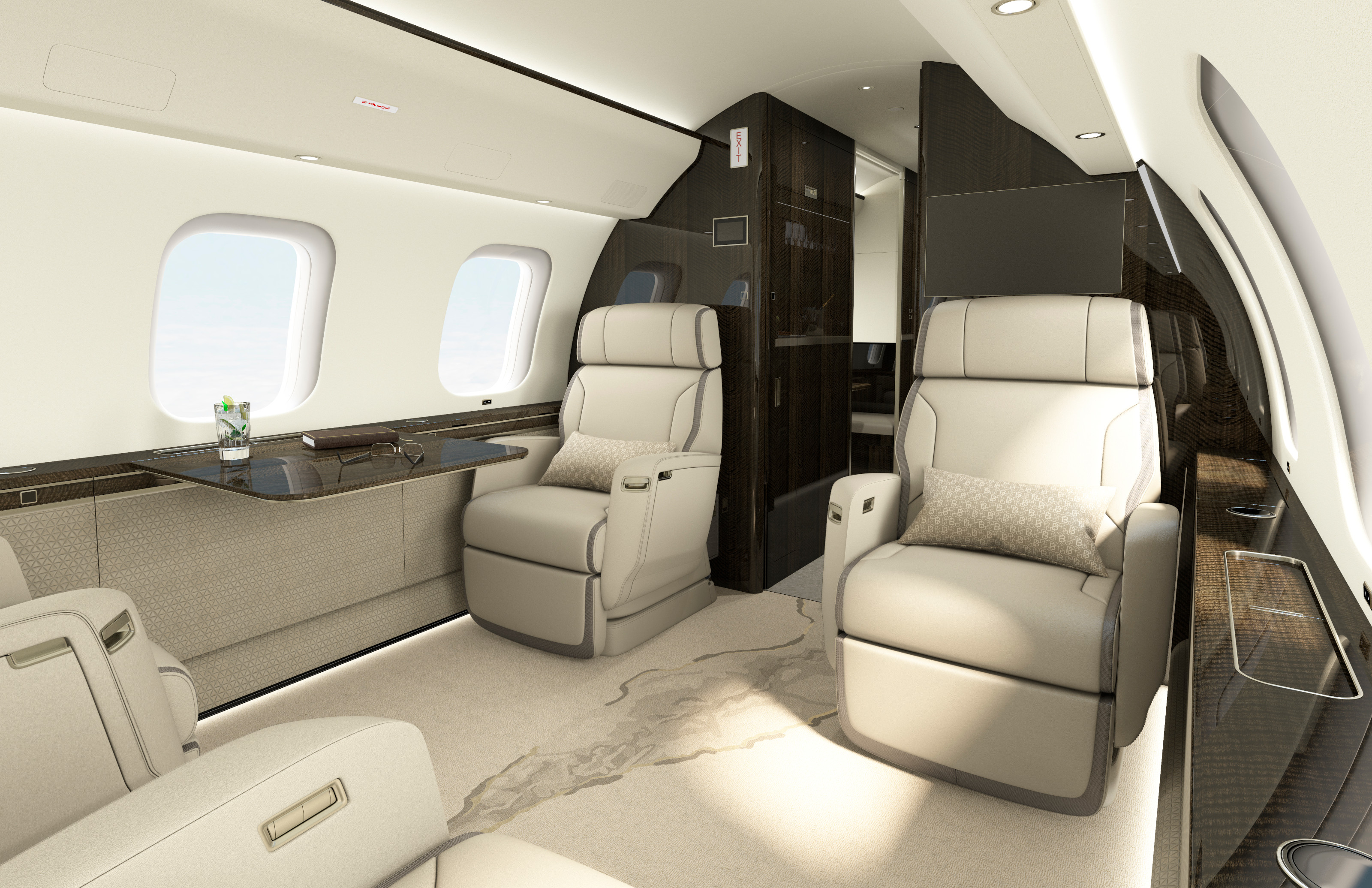 The Club Suite in Zone 1 of the Bombardier Global 8000