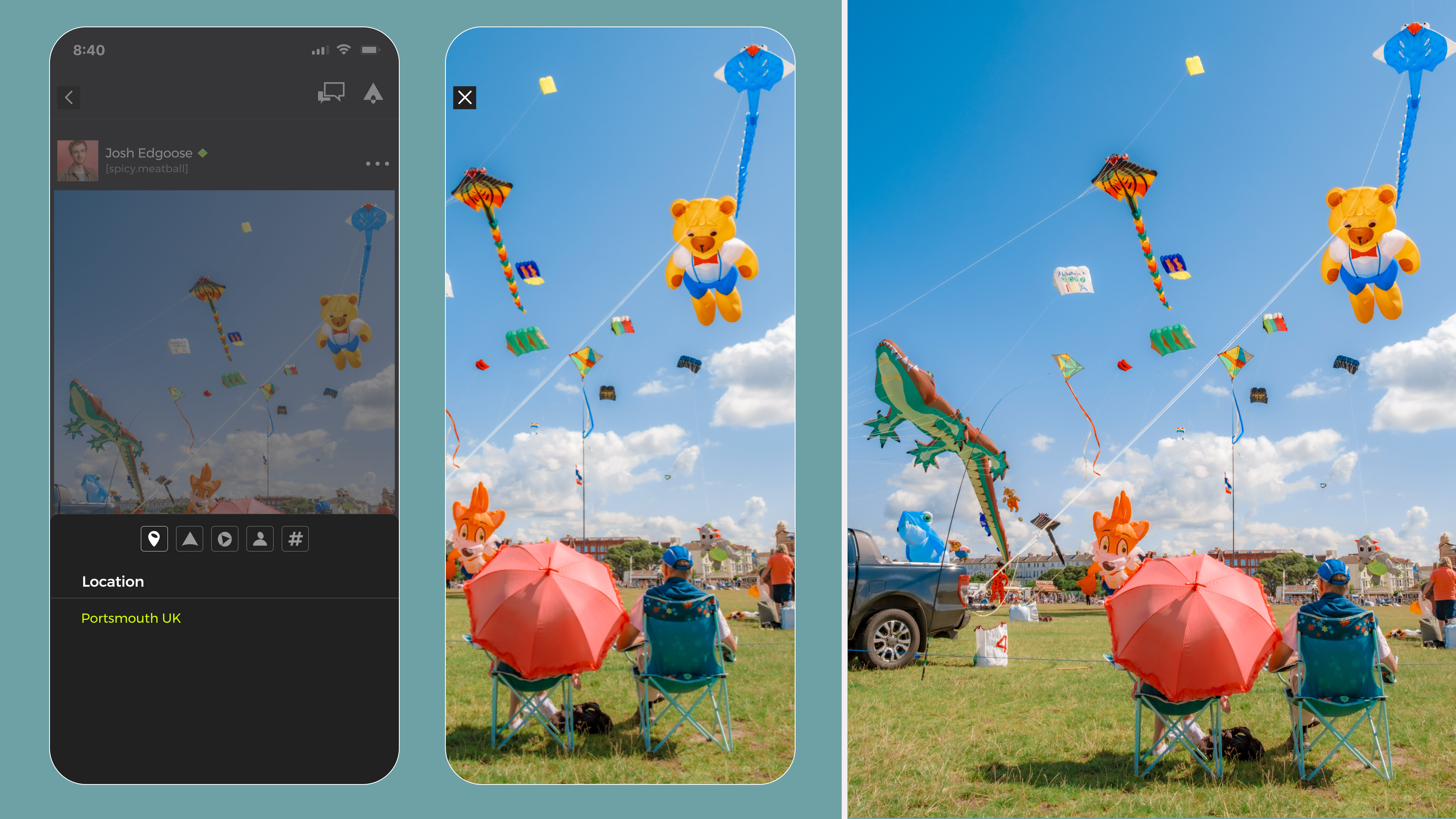 Photographs can be viewed fullscreen