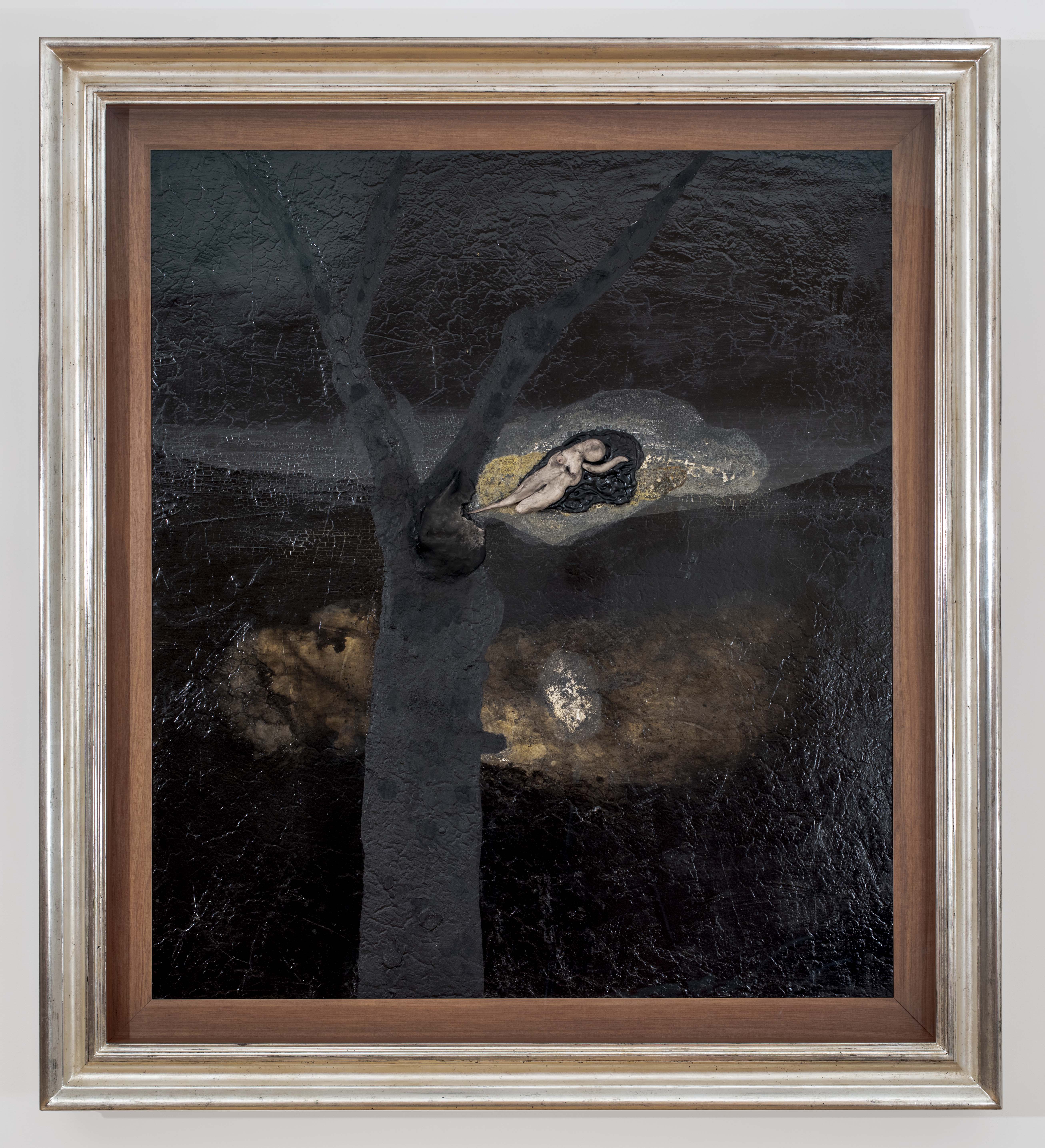 Dark painting in frame, by David Lynch