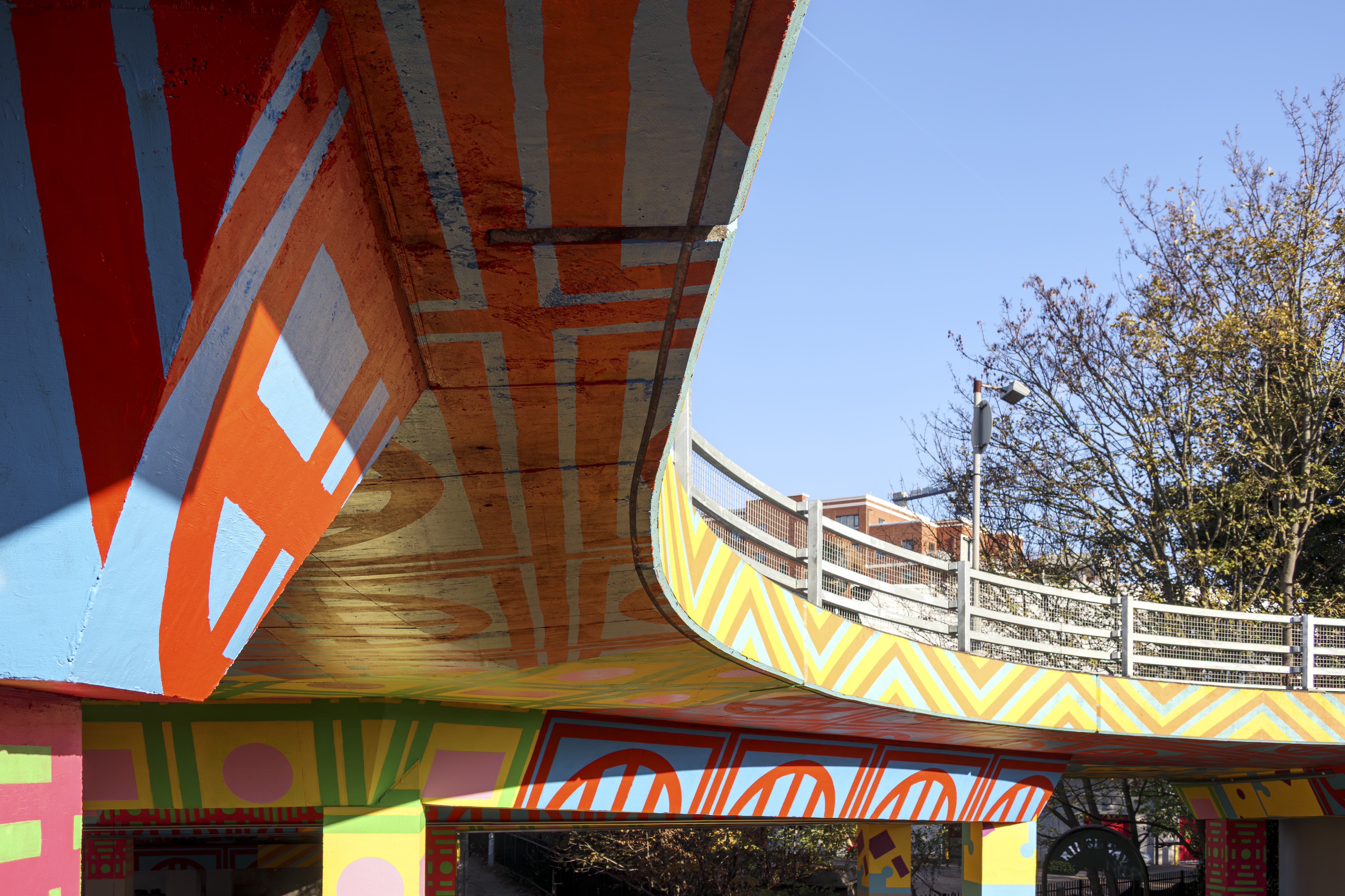 Colourway, a colourful installation in a Plumstead underpass in the London public realm, by Adam Nathaniel Furman