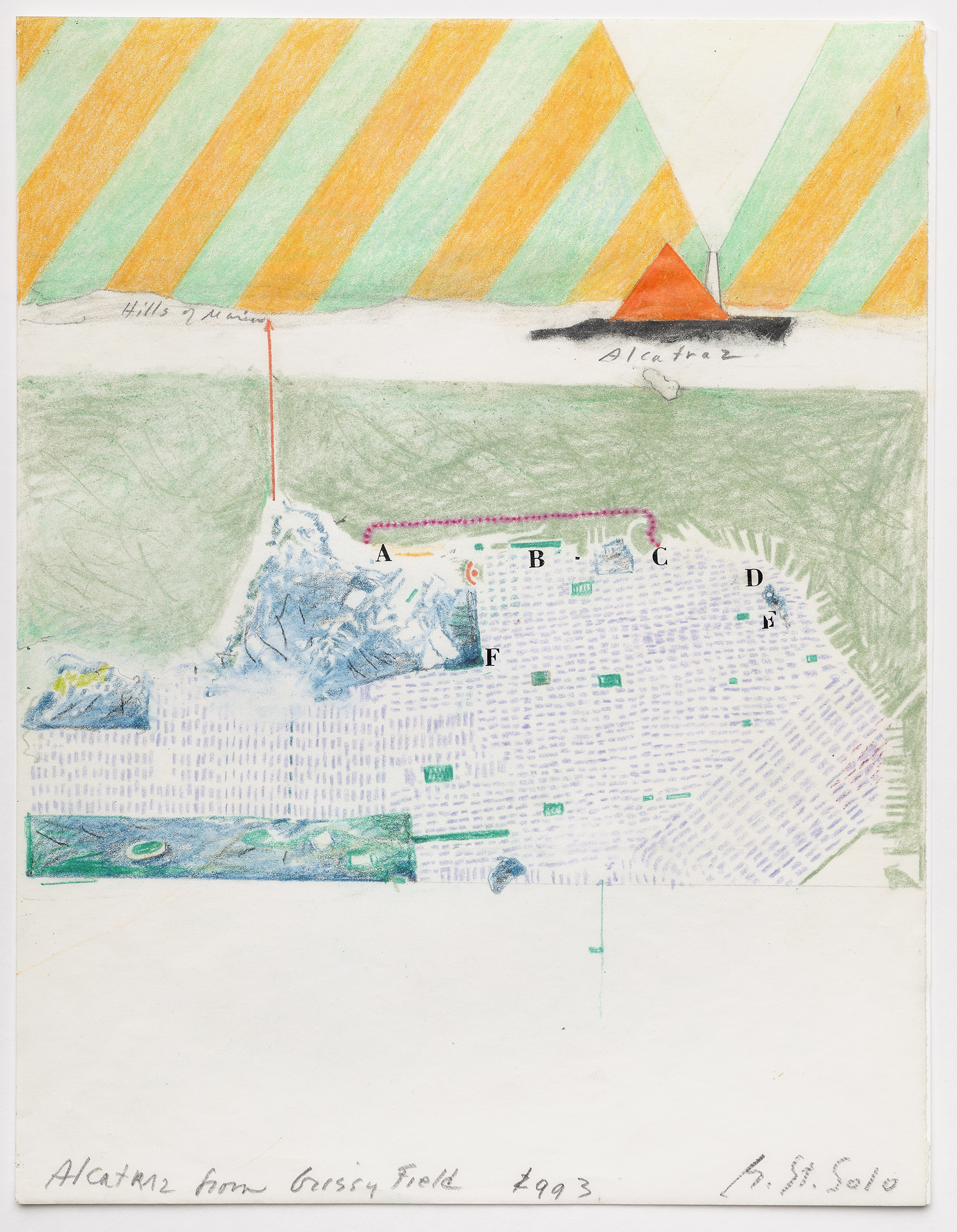 Drawing by Barbara Stauffacher Solomon