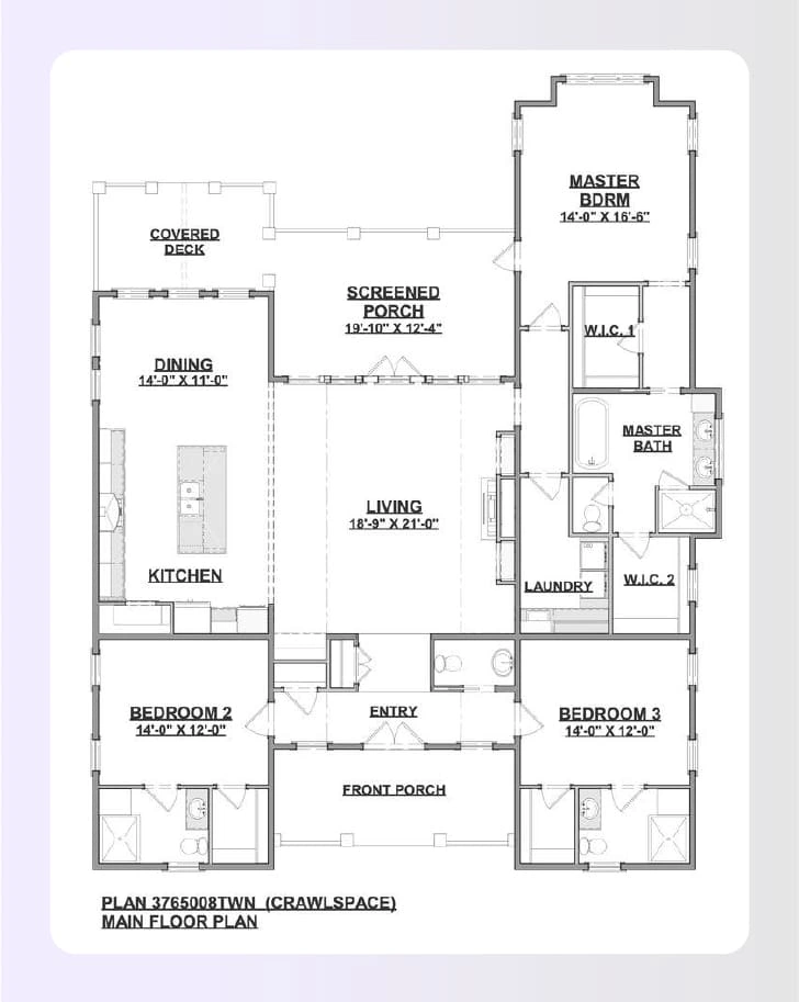 Screened in porch floor plan connected to kitchen layout