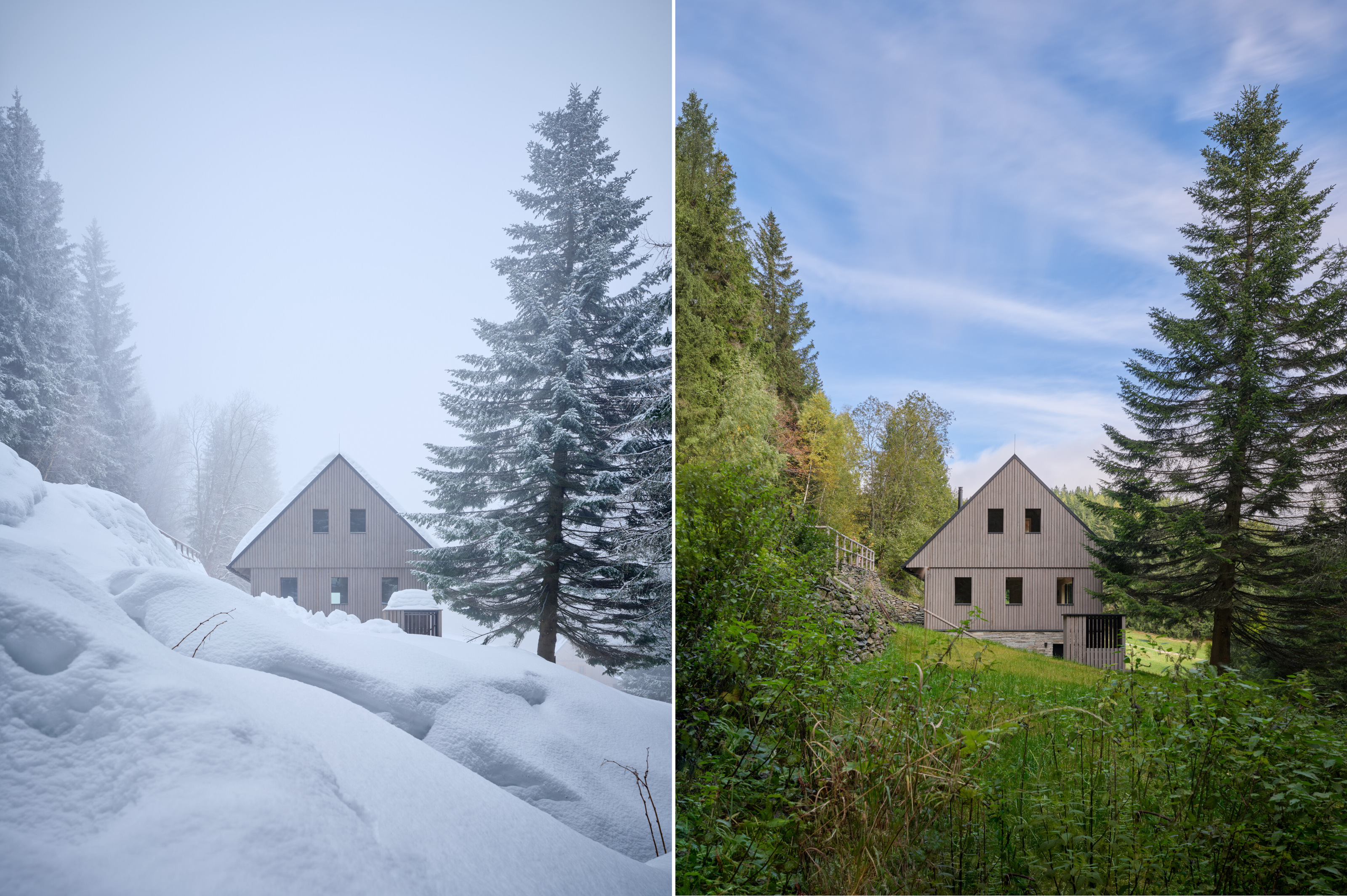 The cabin is designed for year-round use