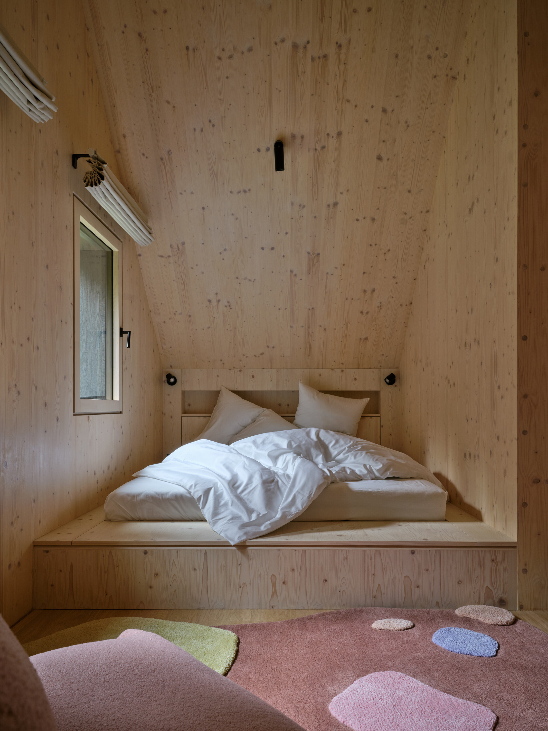 One of the bedrooms on the uppermost floor