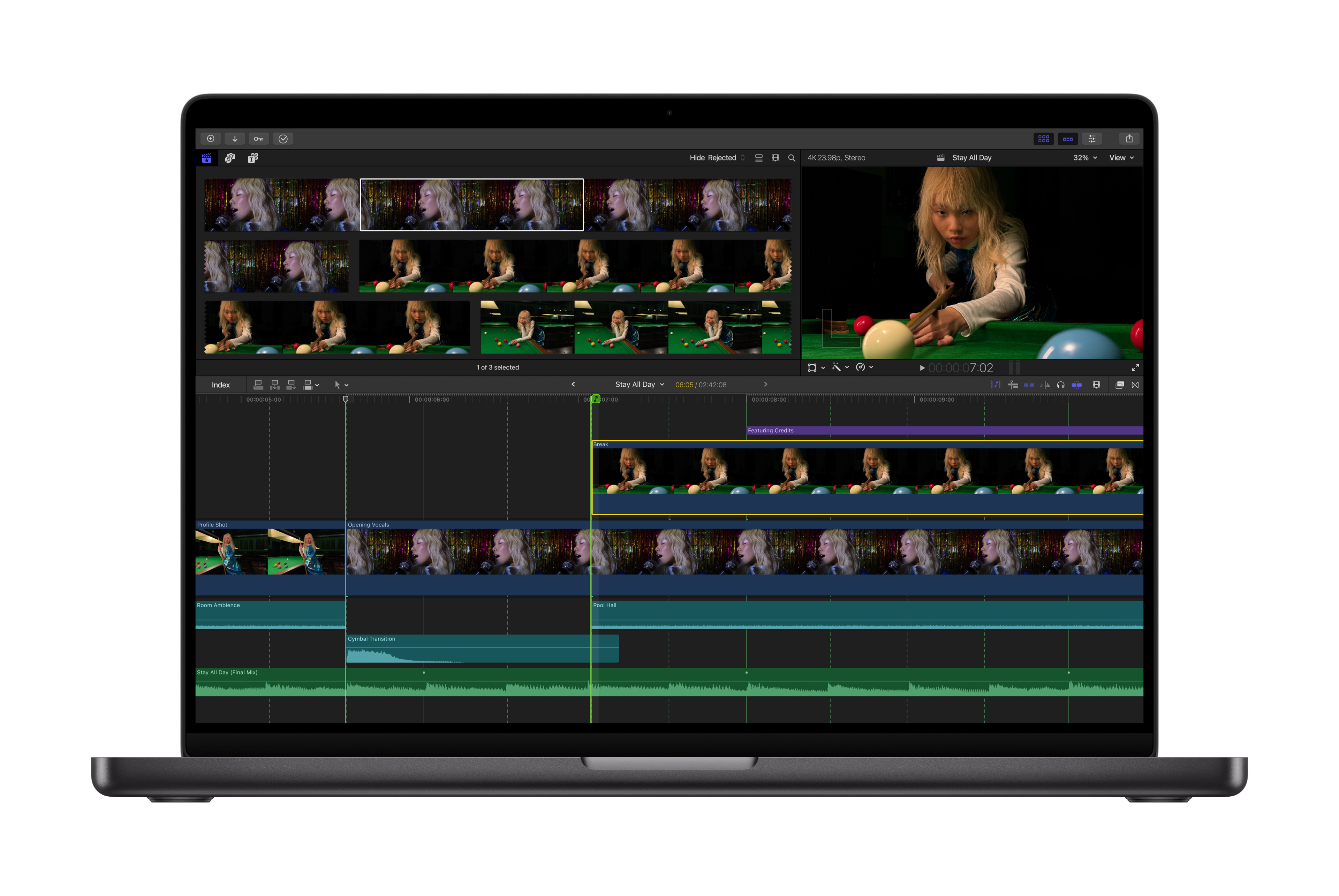 Final Cut Pro's Beat Detector function facilitates editing to a musical score