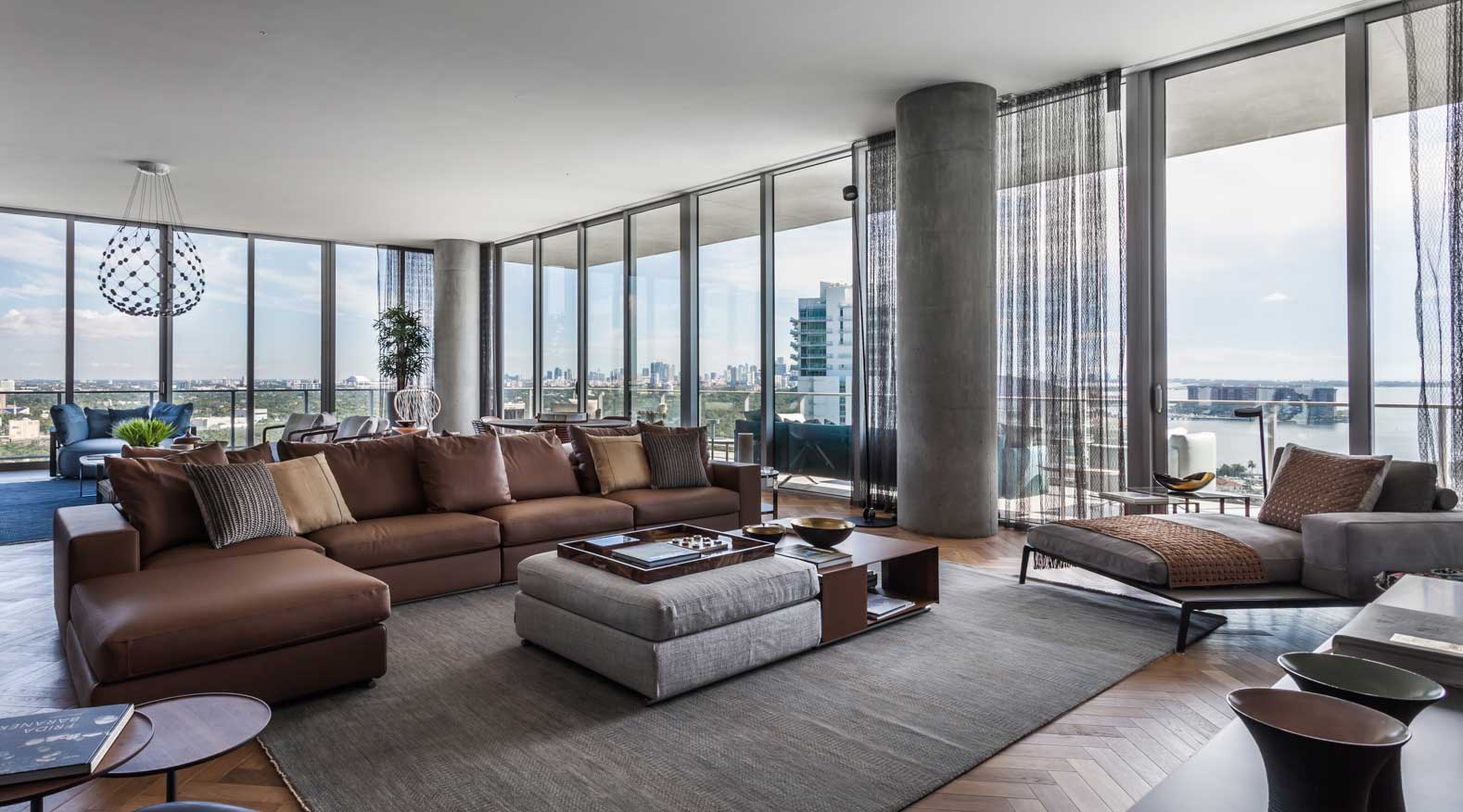 Flexform Groundpiece sofa in Miami penthouse