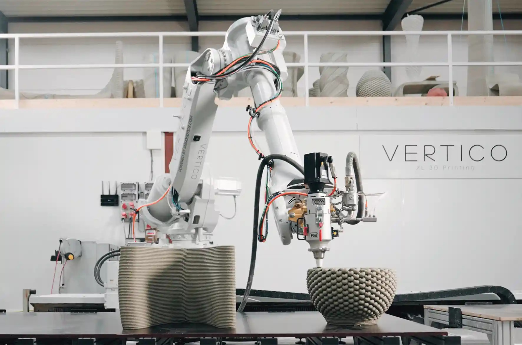 Vertico's 3-D printed concrete creation in action
