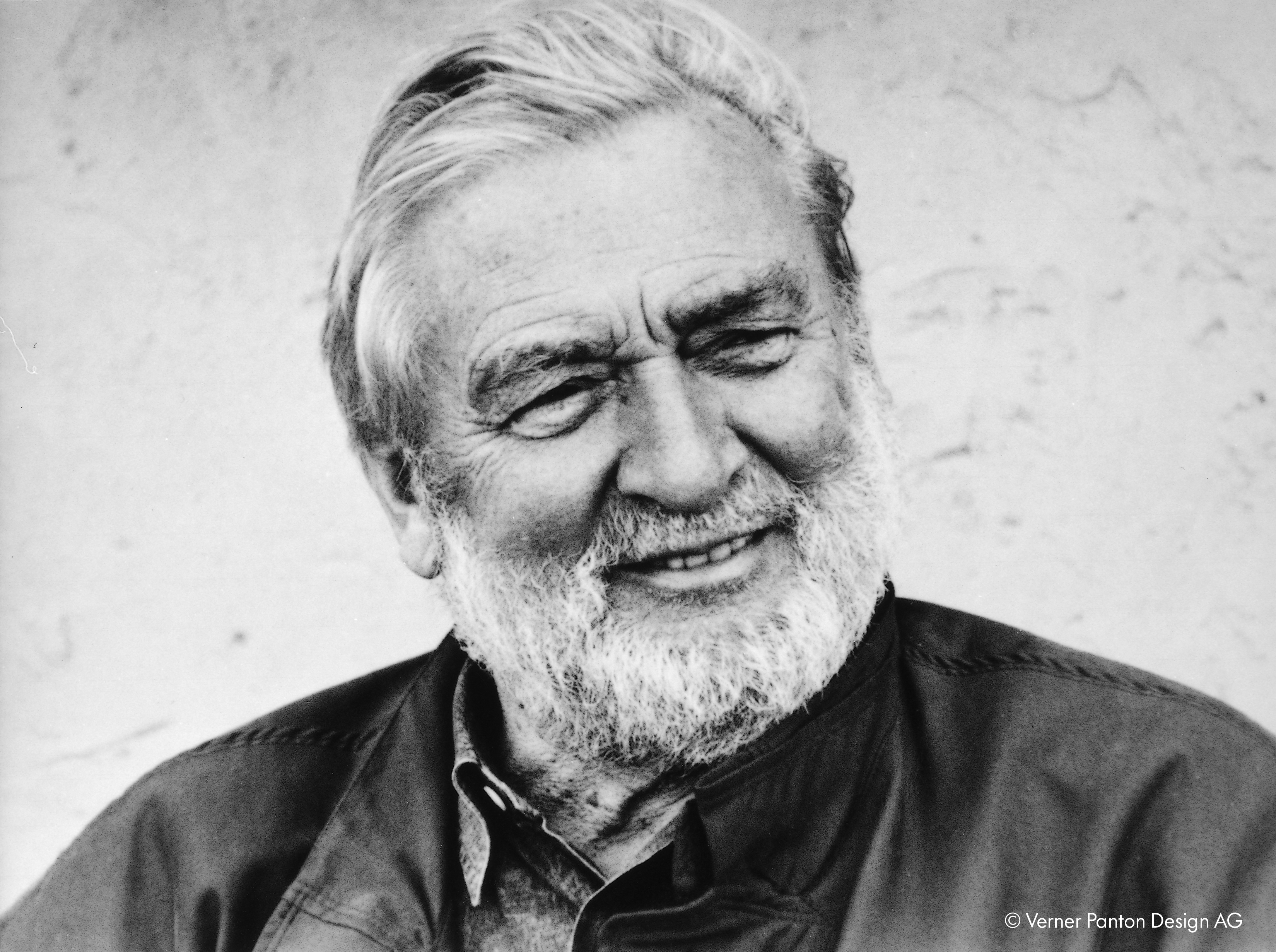 Black and white portrait of Verner Panton
