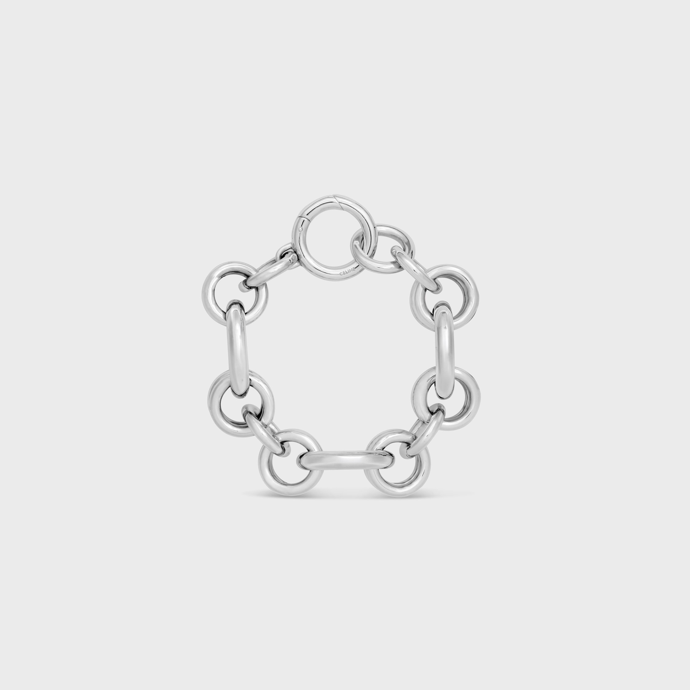 Celine Charms Heritage Chunky Bracelet in Brass With Rhodium Finish