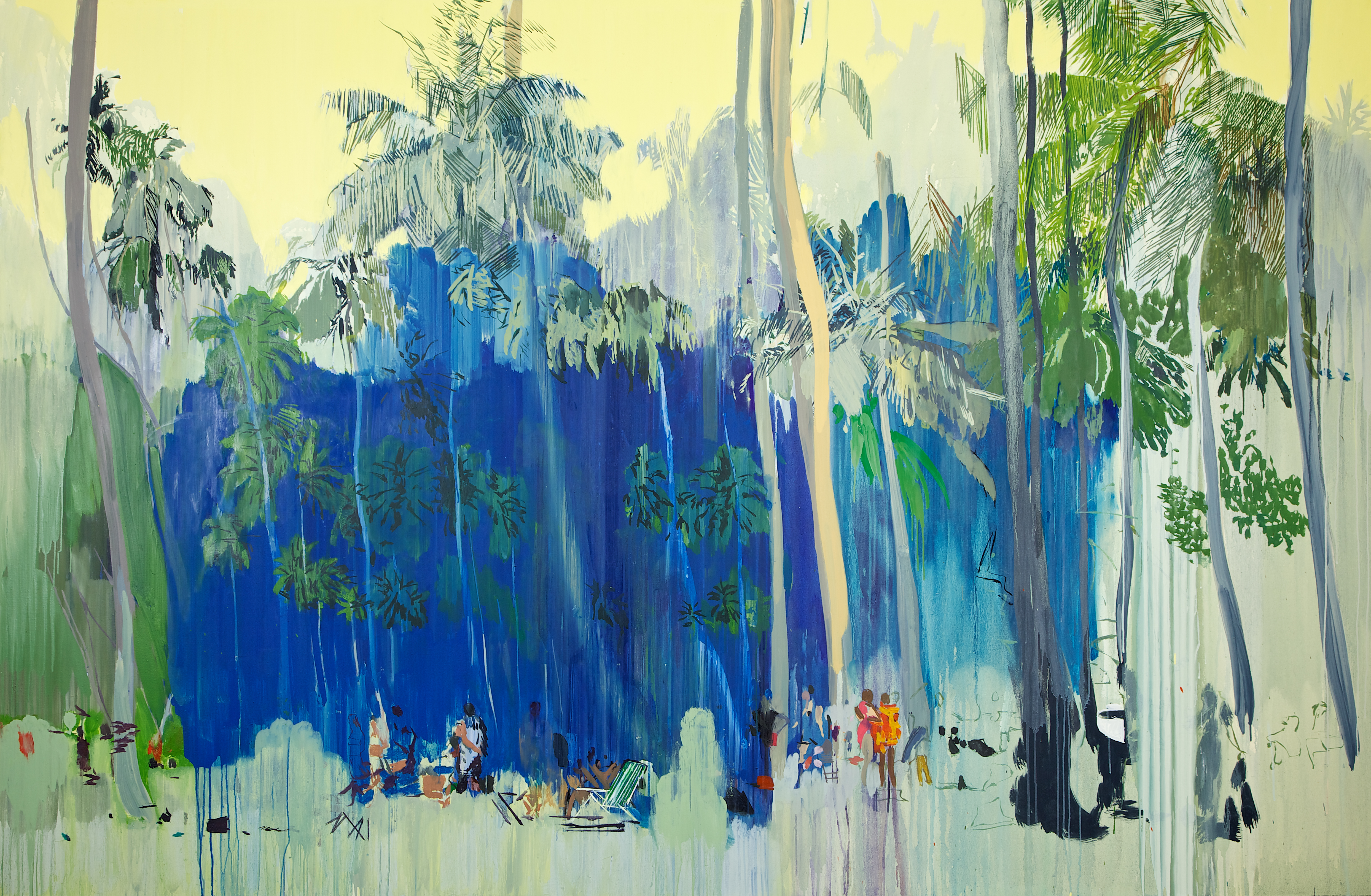 colourful oil painting, Hurvin Anderson, Maracus III, 2004