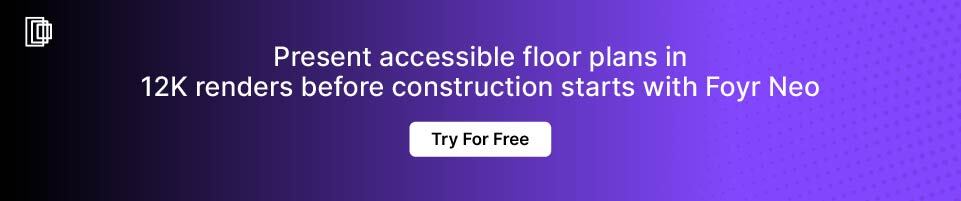 Use Foyr Neo to create a 12K render of an accessible open-plan living room 
