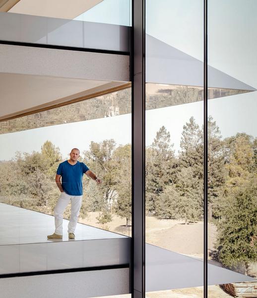 Apple&amp;rsquo;s then chief design officer Jony Ive photographed at Apple Park shortly after completion