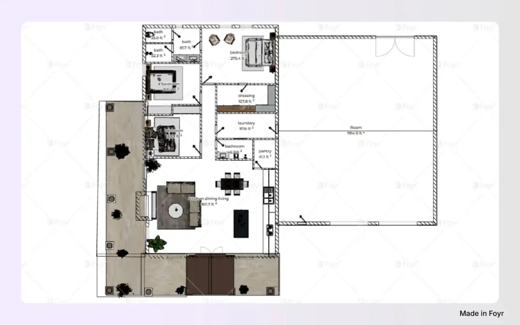 Single-story ranch house floor plan for seniors Single-story ranch house floor plan for seniors