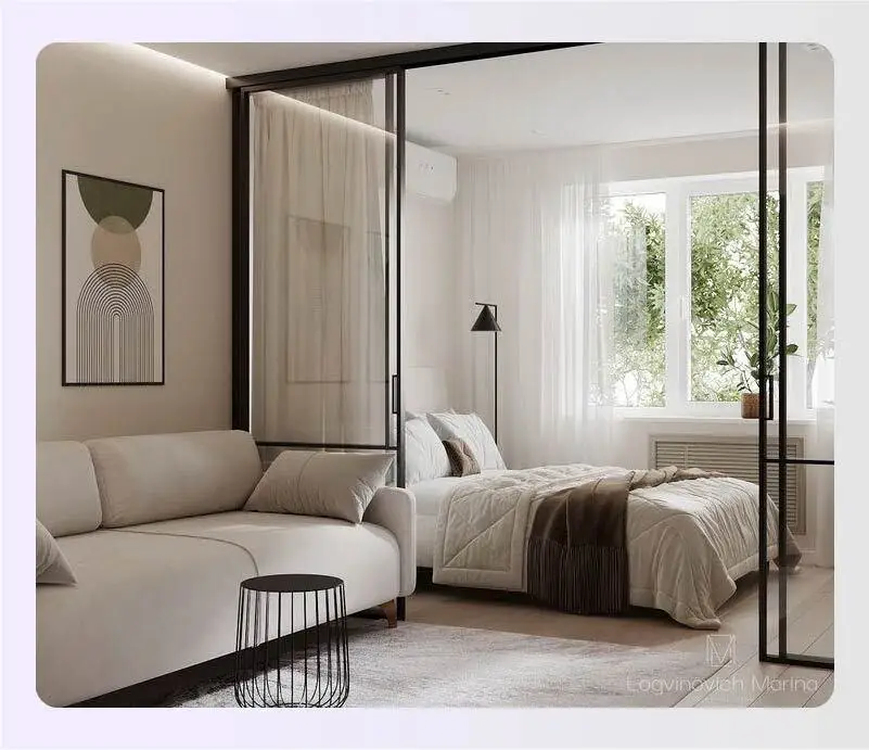 One-bedroom linear condo with separate living room and closed bedroom