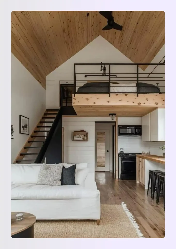 Classic loft tiny house with sleeping loft 