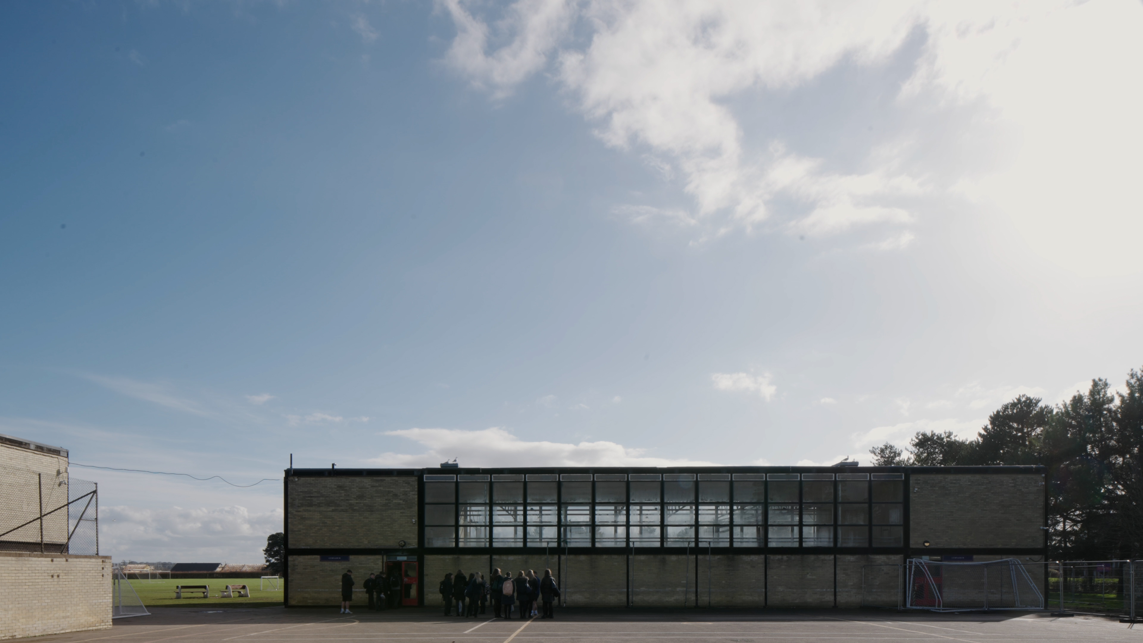 visualisations of the refurbishment of hunstanton school / smithdon high school, a brutalist school by alison and peter smithson
